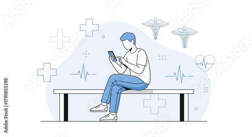 Modern healthcare communication concept, doctor using a mobile app for consultation, telehealth