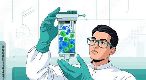 Scientist Analyzing Cell Culture in Laboratory Setting for Medical Advancements