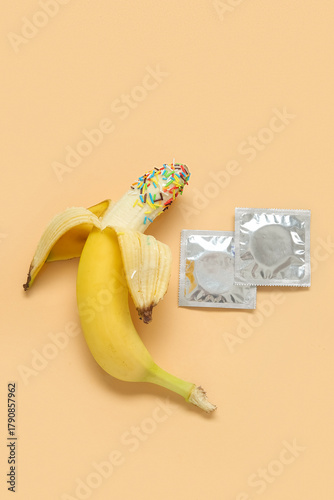 Fresh banana with sprinkles...