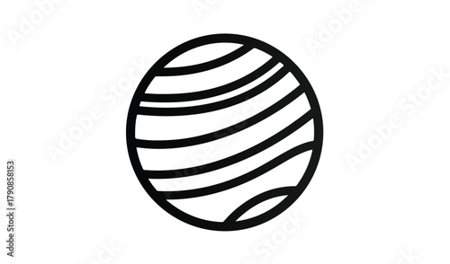 Simple hand drawn easter egg with black stripes on white background