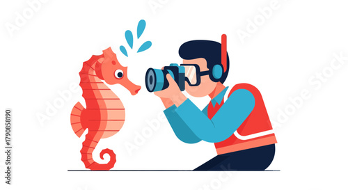 A Marine Photographer Captures An Animated Seahorse with Cinematic Precision Style