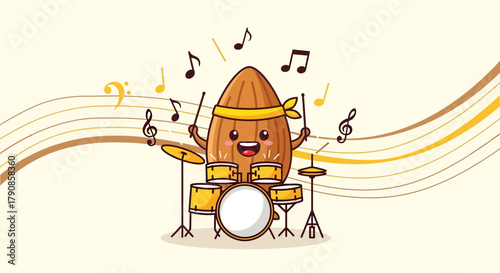A Nutty Drummer Plays Music Melodiously And Creates A Fun Atmosphere Always