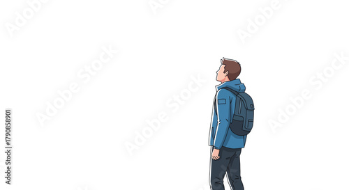 A Person Standing Against A Dark Background Looking Into The Distant Heavens