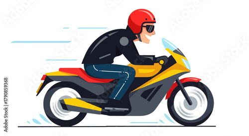 A Rider Enjoys A Motorcycle Journey Through The Dark, Achieving Peak Velocity In Style