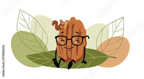 A Thoughtful Nut Resting With His Companion Squirrel On A Leafy Bed