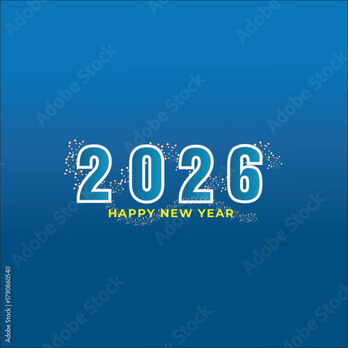 Minimalist Golden Happy New Year 2026 Greeting Design