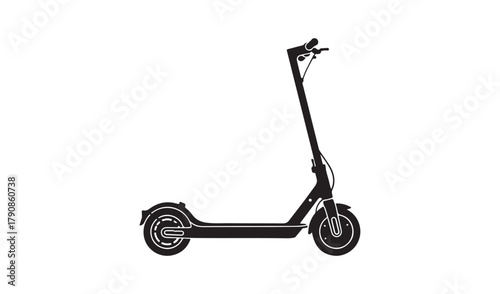 Modern electric scooter silhouette on white background
