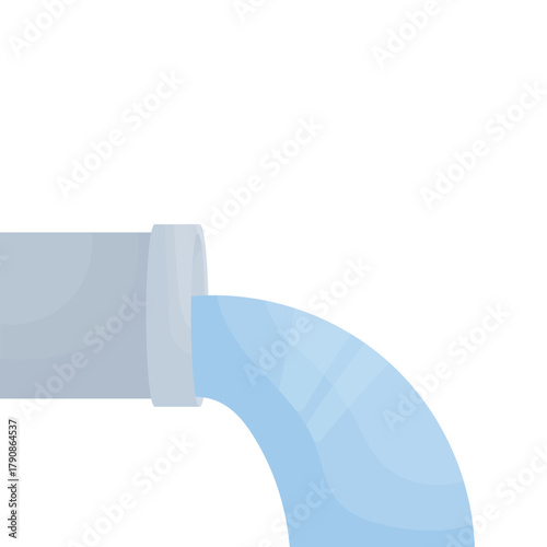 Clean water flows from the pipe. Elements of the city's water supply.