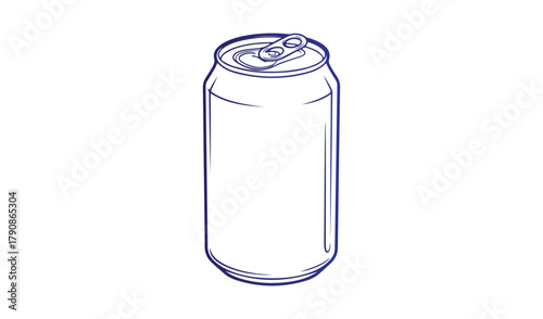 Hand drawn sketch of a beverage can with a simple outline style