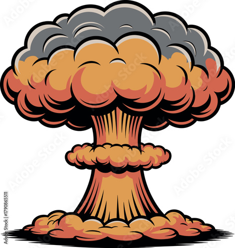A massive mushroom cloud explosion represents a powerful and destructive event.