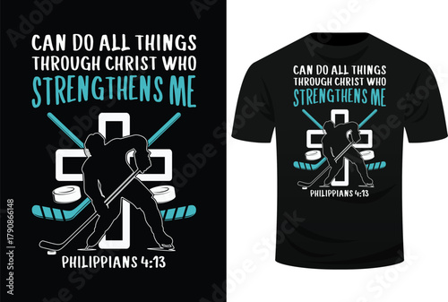 Can Do All Things Ice Hockey Christian Player Goalie Svg Design