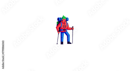 Adventurer In Vibrant Garments Standing Against A Captivating Jet Black Backdrop