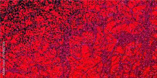 Red knitted wool carpet fabric texture with dark grunge seamless heart pattern backdrop design