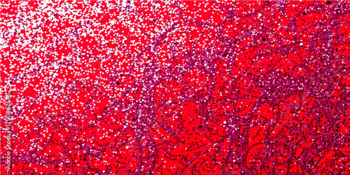 Vibrant red fabric pattern closeup, resembling a soft carpet texture