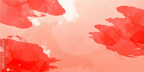 Abstract red watercolor ink paint texture pattern splash on paper