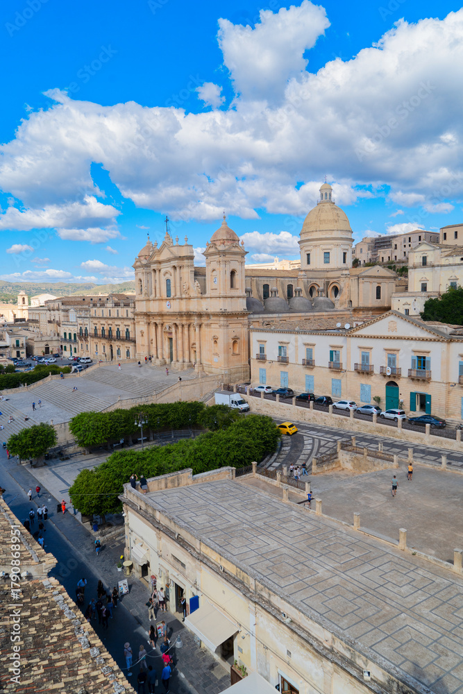 Obraz premium Noto old medieval town with cathedral chrurch, Sicily Italy