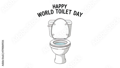Happy world toilet day celebration with toilet illustration
