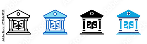 Library icon Multi Style Vector Illustration