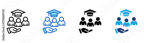 Student Organization icon Multi Style Vector Illustration