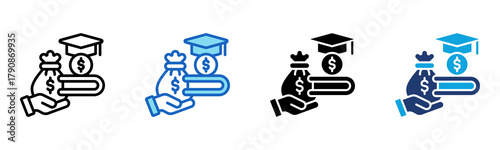 Tuition icon Multi Style Vector Illustration