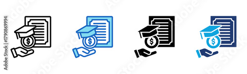 Grant icon Multi Style Vector Illustration