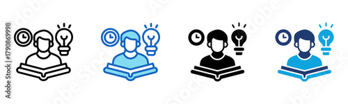 Learning icon Multi Style Vector Illustration