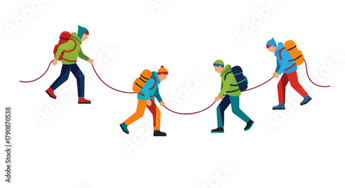 Adventurous Climbers Traverse Rugged Terrain Under The Cover Of Night Using Ropes Only