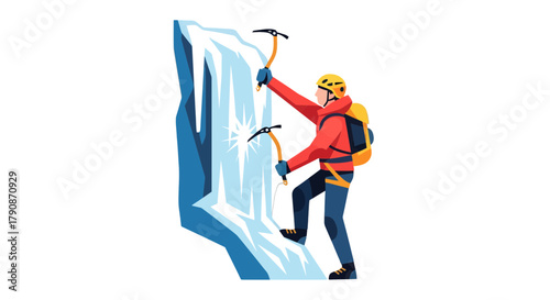 Adventurous Climber Ascends Icy Mountain For Unforgettable Outdoor Experience