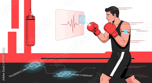 Advanced boxing training with health monitoring technology for enhanced performance and safety
