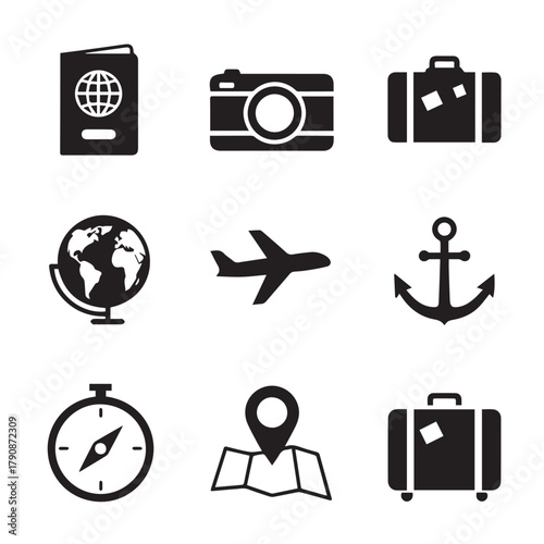 travel icon set vector illustration