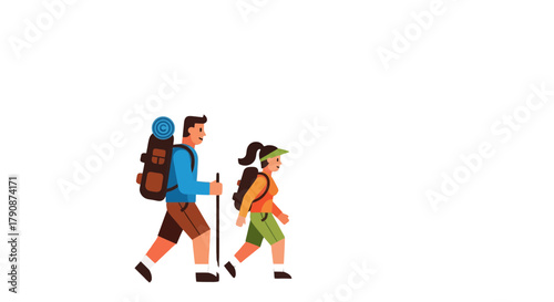 Adventurous Couple Trekking Through Nature Under a Dark and Mysterious Sky