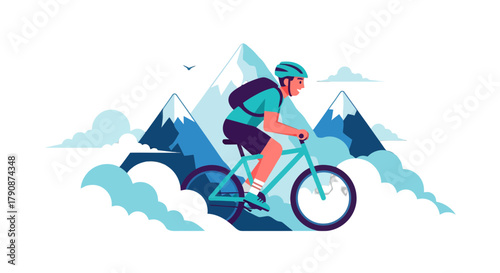 Adventurous Cyclist Explores Mountainous Terrain During a Picturesque Mountain Bike Ride