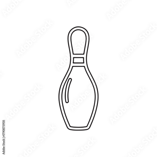 Bowling pin outline vector flat illustration