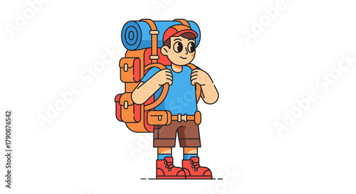 Adventurous Hiker Smiling With Backpack Exploring The World's Natural Wonders