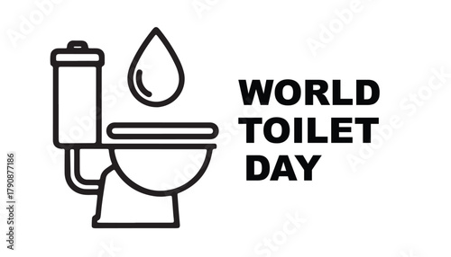 World toilet day celebration with toilet and water droplet icon