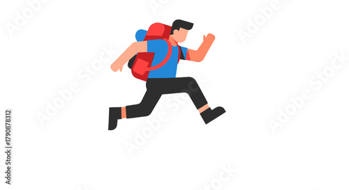 Adventurous Traveler Hiking Through Nature's Wonders, Journeying On A Solo Trip