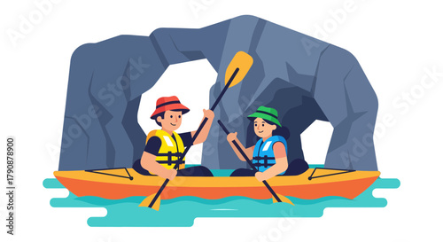 Adventurous Kayaking Expedition Inside a Mysterious Cave with Stunning Views