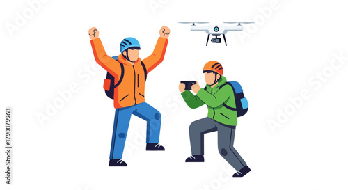 Aerial Photography Adventure: Capturing Moments With The Drone And Joyful Companionship