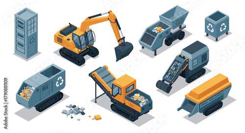Isometric recycling machines and equipment for sustainable waste management solutions