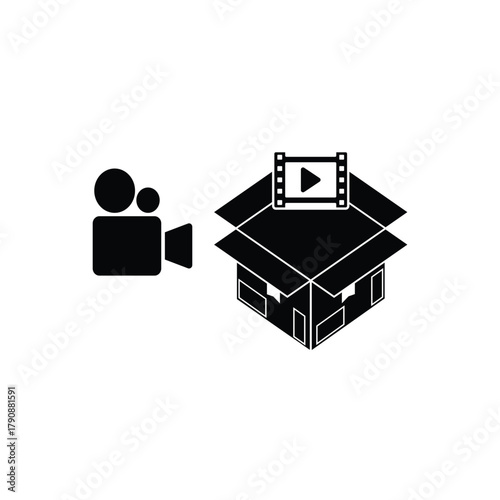 This unboxing package icon perfectly represents the excitement and process of opening a new delivery. Designed in a clean, minimalist silhouette style