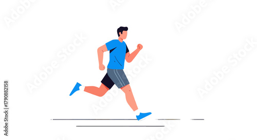 Animated Athlete in Motion Depicted in Minimalist Illustration on Black Background