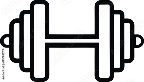 dumbbell outline icon silhouette