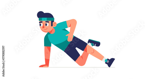 Animated Athlete Performing Physical Exercise Against a Striking Black Backdrop Perfectly