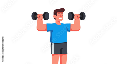 Athlete Lifting Two Dumbbells Against Black Background Showing Strength and Fitness Effort