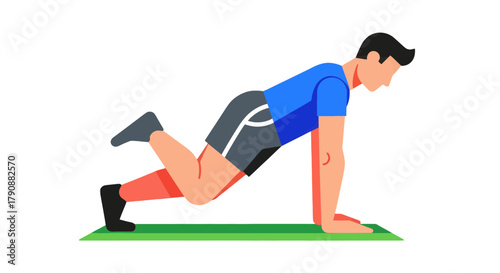 Athlete Performing Exercise, Isolated On Black, Ideal For Health And Wellness Topics