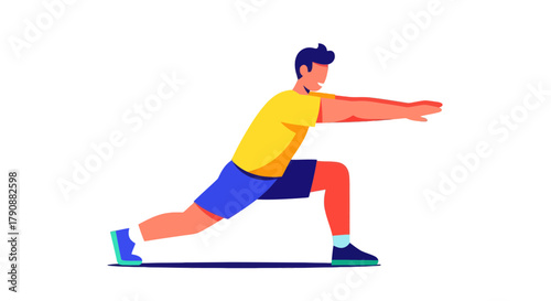 Athlete Performing Forward Lunge Exercise on Black Background for Health and Fitness