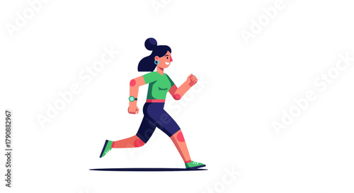 Animated Runner Demonstrating Athletic Prowess And The Joy Of Daily Workout In Motion