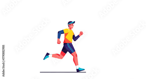 Animated Runner Demonstrating Speed And Agility In A Vivid Illustrative Style