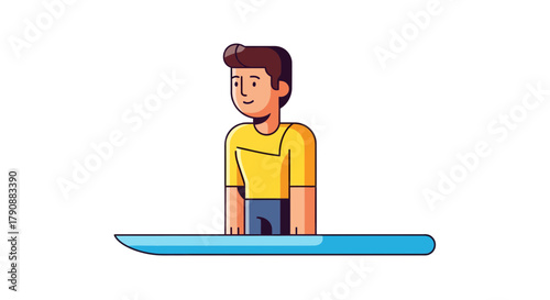 Animated Young Person Displaying Content or Information via Simple Visuals