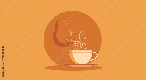 Aromatic Pear Infusion: A Delightful Blend of Fresh Fruit and Hot Beverage Illustrated
